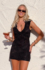 black lace mini dress collection sse Sassie Black Lace Mini Dress - US 0