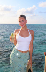 Another World Teal Sequin Midi Dress