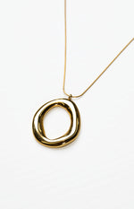 Sayla Gold Circle Pendant Necklace Image