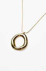 Sayla Gold Circle Pendant Necklace