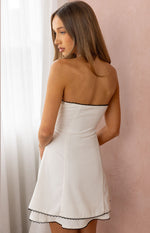 Scott White and Black Contrast Strapless Mini Dress Image