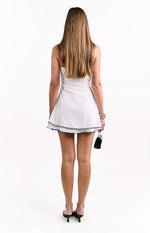 Scott White and Black Contrast Strapless Mini Dress Image