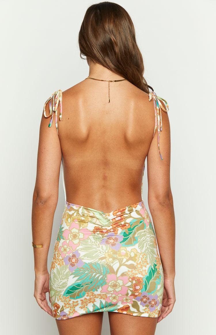 Seleni Tropical Print Mini Dress Image