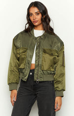 She's Mine Green Bomber Jacket – Beginning Boutique US