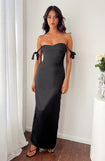Sheridan Black Satin Maxi Dress Image