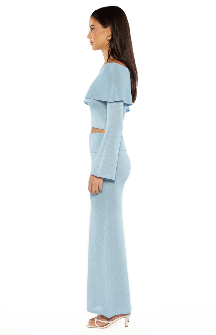 Simona Blue Maxi Knit Skirt Image