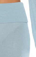 Simona Blue Maxi Knit Skirt Image