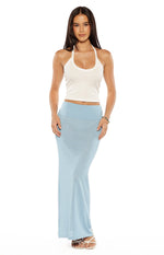 Simona Blue Maxi Knit Skirt Image