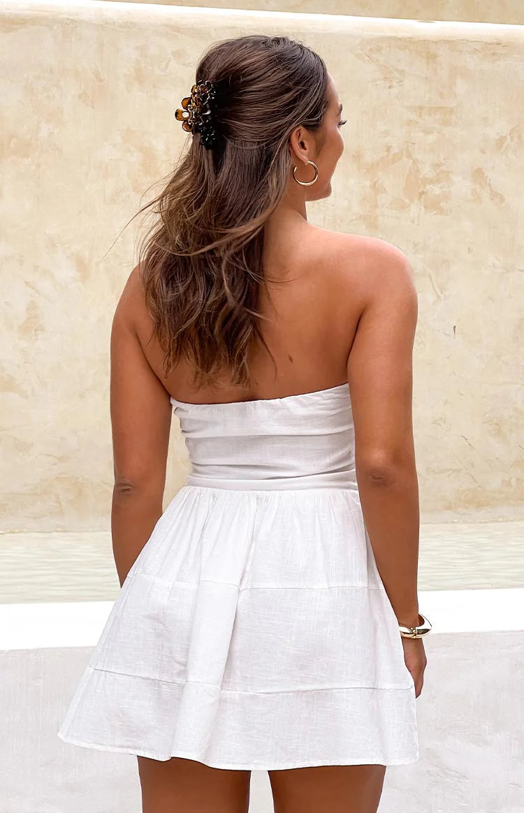 Sinai White Strapless Mini Dress - US 2 | Beginning Boutique Exclusive Sinai White Strapless Mini Dress - US 2 | Beginning Boutique Exclusive