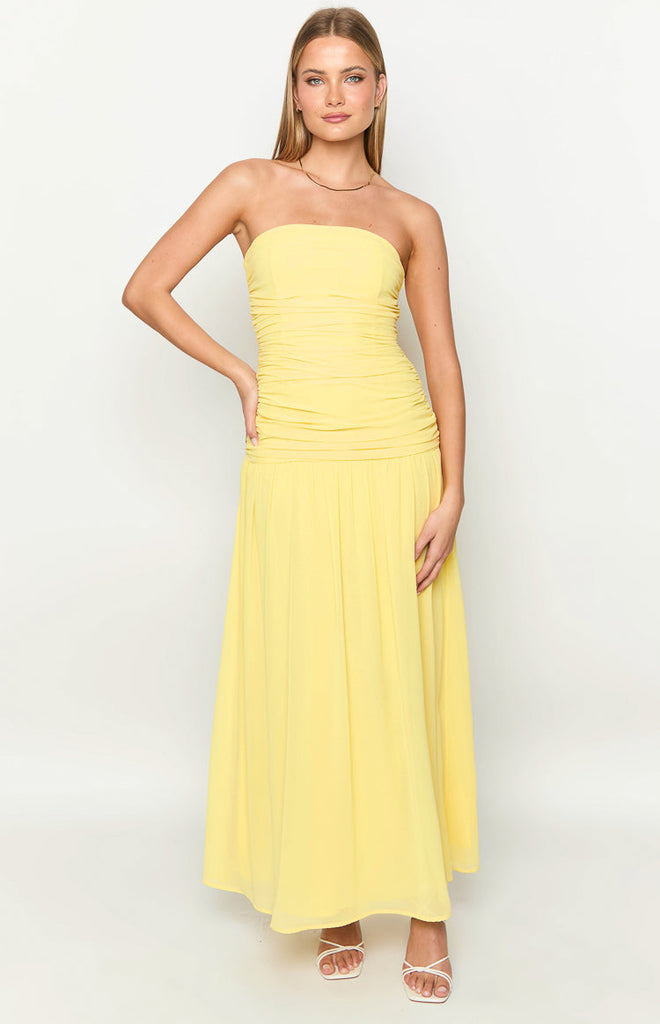 Sinclair Yellow Strapless Maxi Dress – Beginning Boutique US