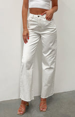 Sindney High Rise Cream Slouch Jeans Image
