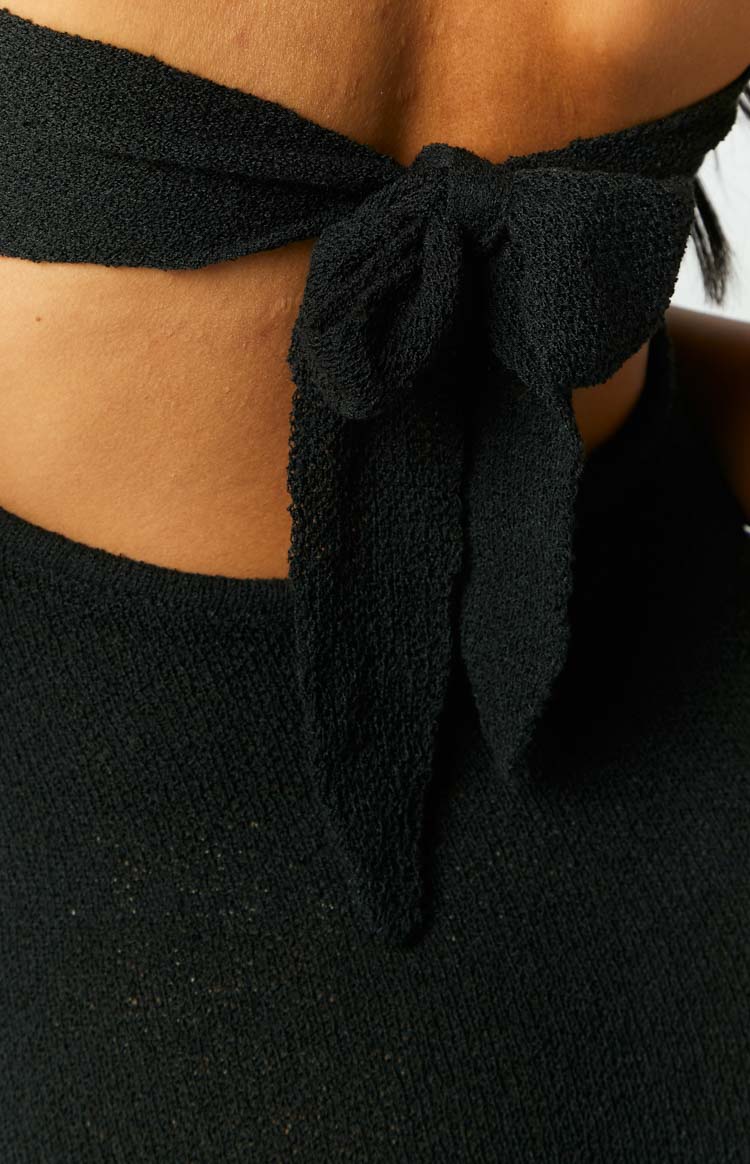 Skye Black Knit Midi Dress Image
