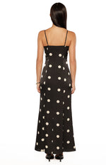 Smith Black Satin Spot Maxi Dress Image