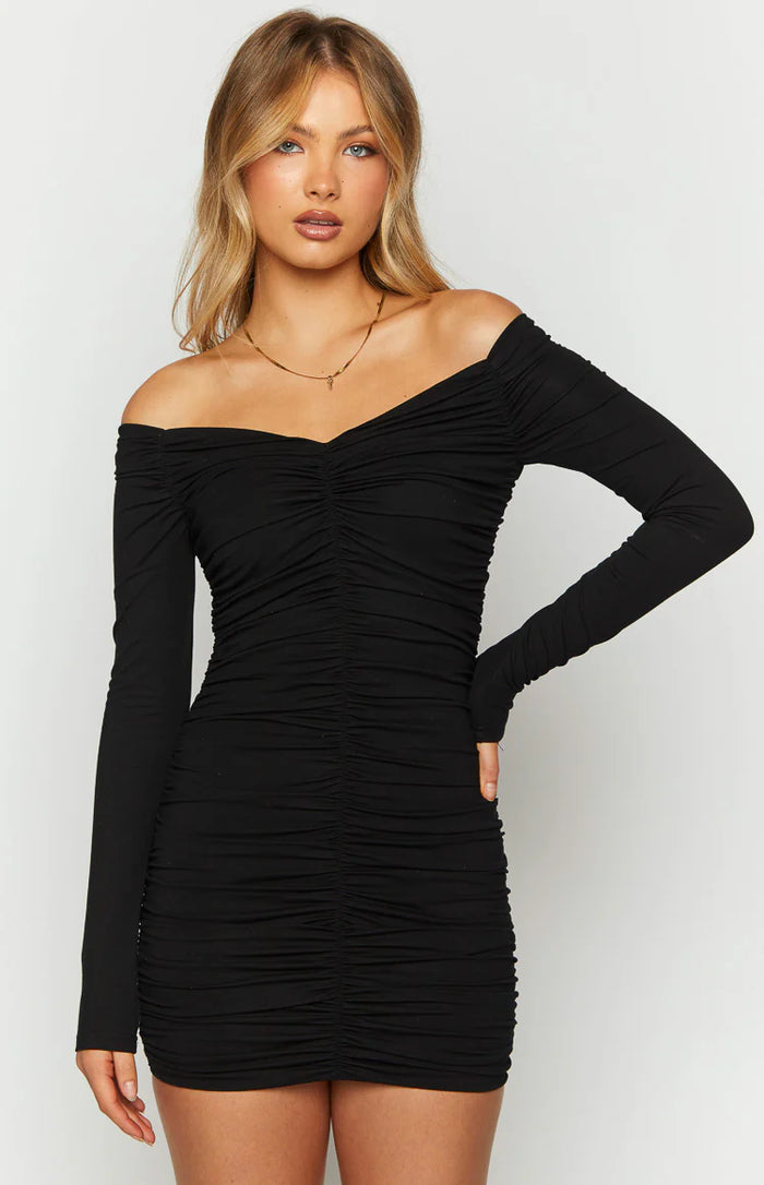 beginning boutique long sleeve dress Lucy White Long Sleeve Mini Dress - US 16