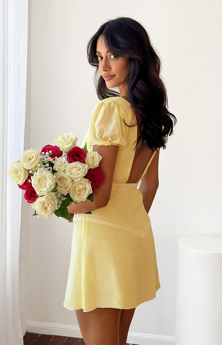 slim fit dress slacks Elegant Yellow Floral Dress A-Line Sequined Long Formal Dress – FancyVestido main image 1