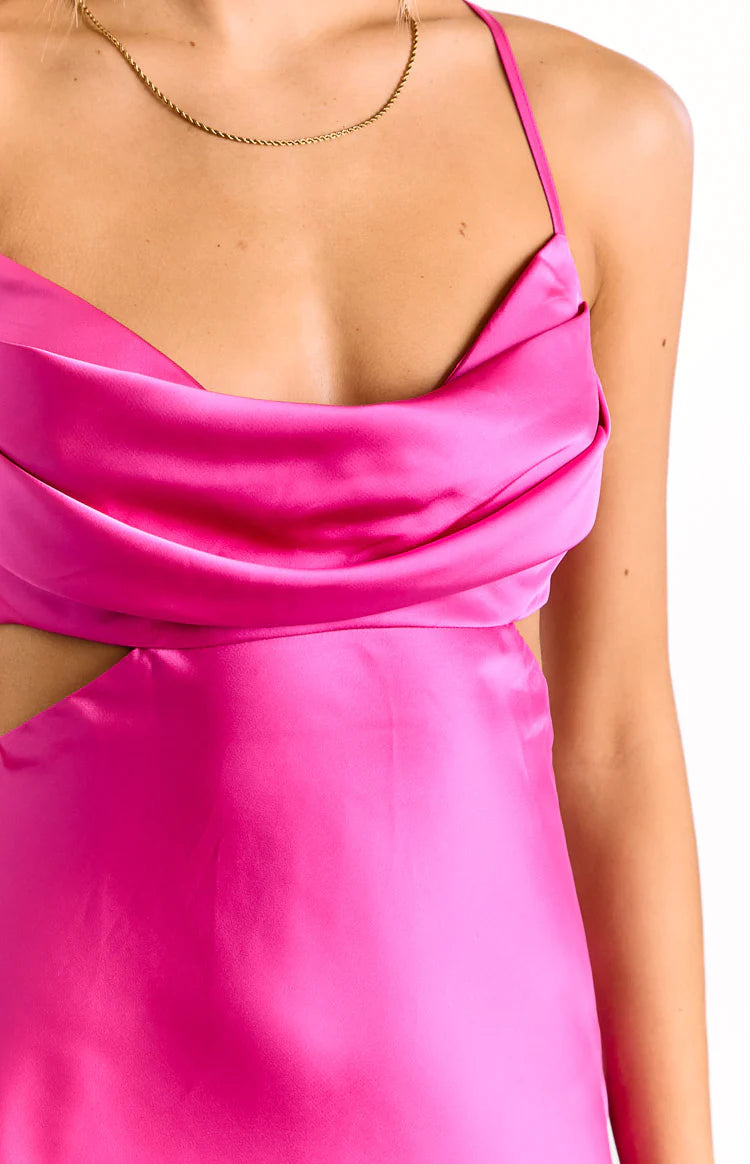 open lace back dress Spears Hot Pink Cut Out Party Mini Dress - US 4