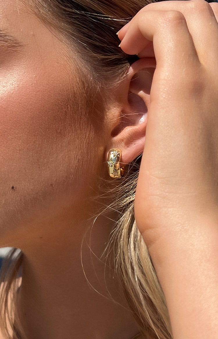 Stardust Gold Hoop Earrings Image