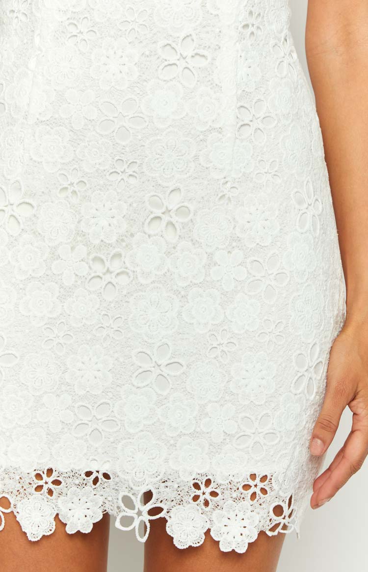 Starlette White Lace Mini Dress Image