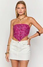 Storm Pink Sequin Strapless Top