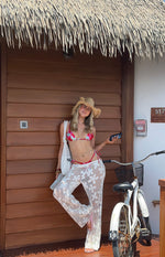 9.0 Swim Sumba Green Floral Tie Up Bikini Bottoms Image