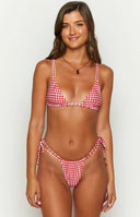 9.0 Swim Sumba Red Gingham Bikini Top