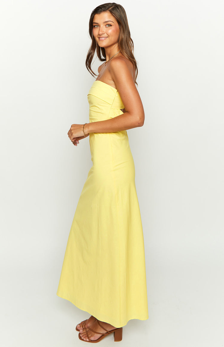 Summer Lemon Strapless Midi Dress Image
