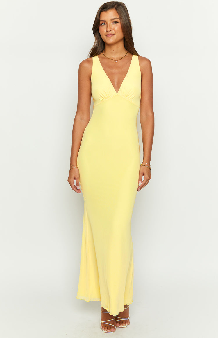 sunflower yellow bridesmaid dress Mesh Maxi - US 2 Size:US size 16W