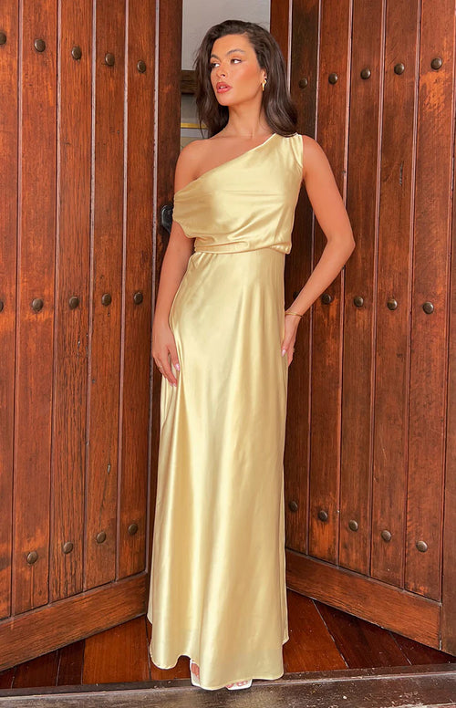 Sunshine Elegance Yellow Formal Maxi Dress - 8