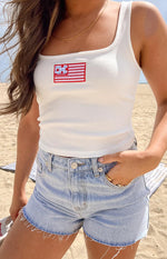 Suzie White USA Embroidered Tank Top Image