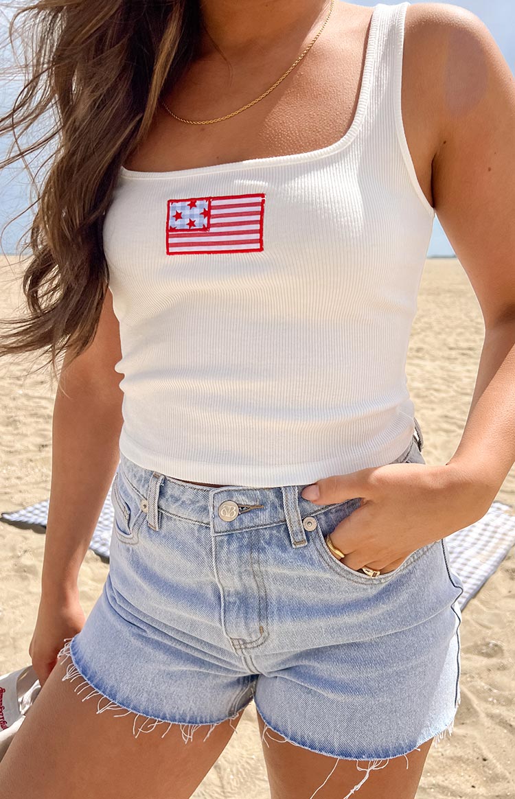 Suzie White USA Embroidered Tank Top Image
