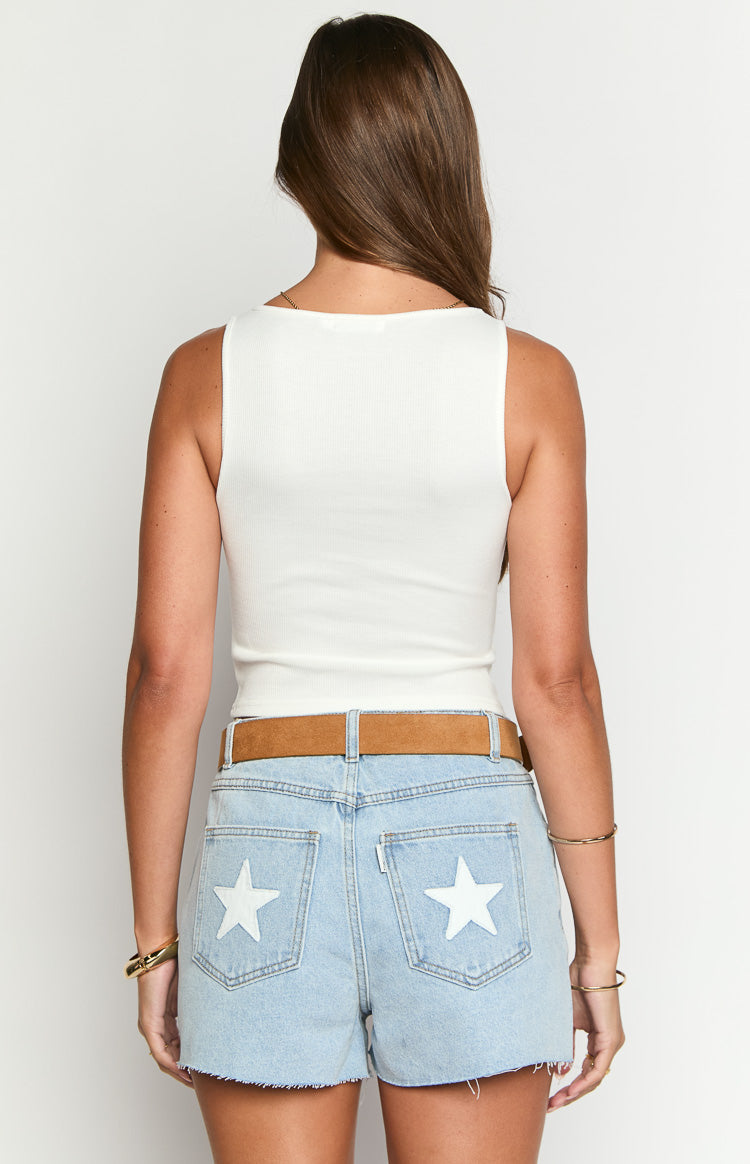Suzie White Usa Embroidered Tank Top | Beginning Boutique US