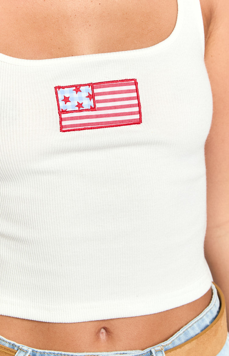 Suzie White USA Embroidered Tank Top Image