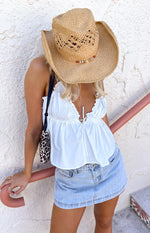 Sweet Pea White Tie Top Image