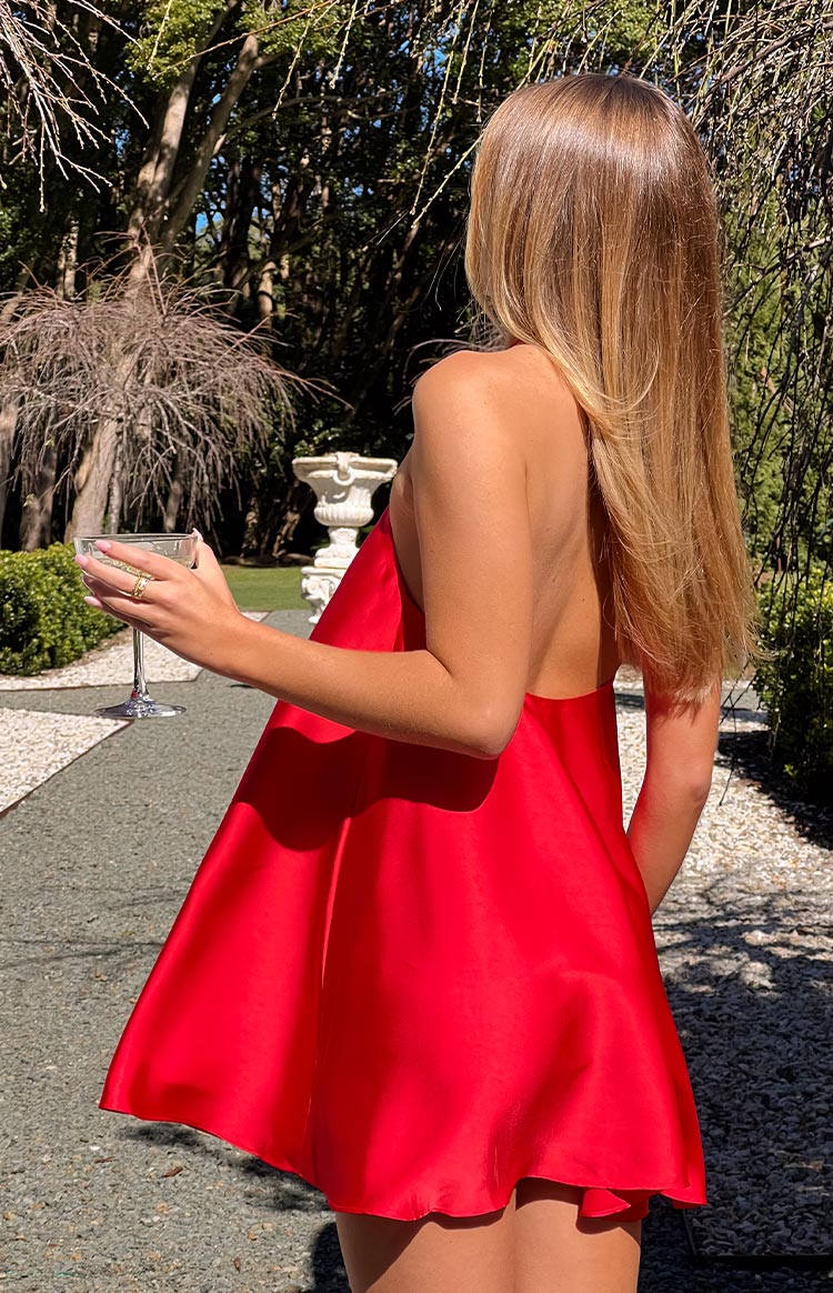 Sympathy Red Halter Neck Mini Dress Image