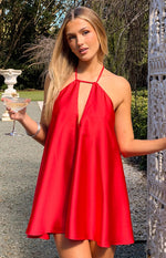 Sympathy Red Halter Neck Mini Dress Image