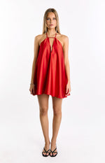 Sympathy Red Halter Neck Mini Dress Image