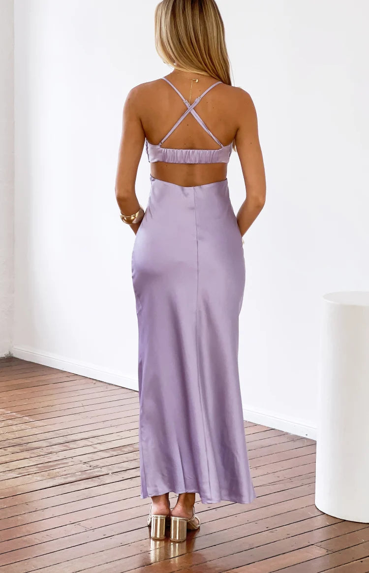 Taleah Lilac Cut Out Maxi Dress