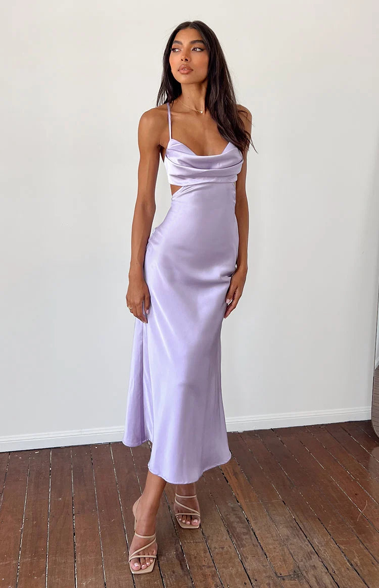 Taleah Lilac Cut Out Maxi Dress - US 16