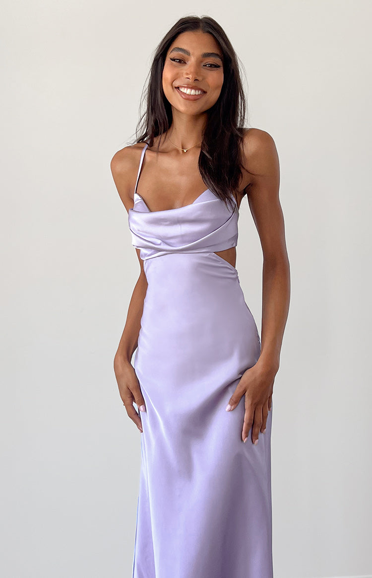 Taleah Lilac Cut Out Maxi Dress - US 16 | Beginning Boutique Exclusive Taleah Lilac Cut Out Maxi Dress - US 16 | Beginning Boutique Exclusive