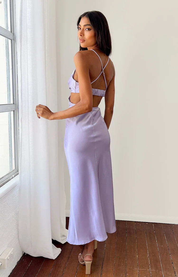 Taleah Lilac Cut Out Maxi Dress - US 16