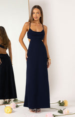 Taleah Navy Crepe Formal Maxi Dress Image