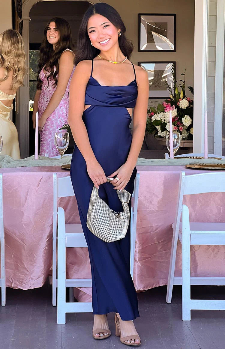 Taleah Navy Formal Maxi Dress - US 4 | Beginning Boutique exclusive Taleah Navy Formal Maxi Dress - US 4 | Beginning Boutique exclusive