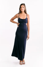 Taleah Navy Crepe Formal Maxi Dress Image