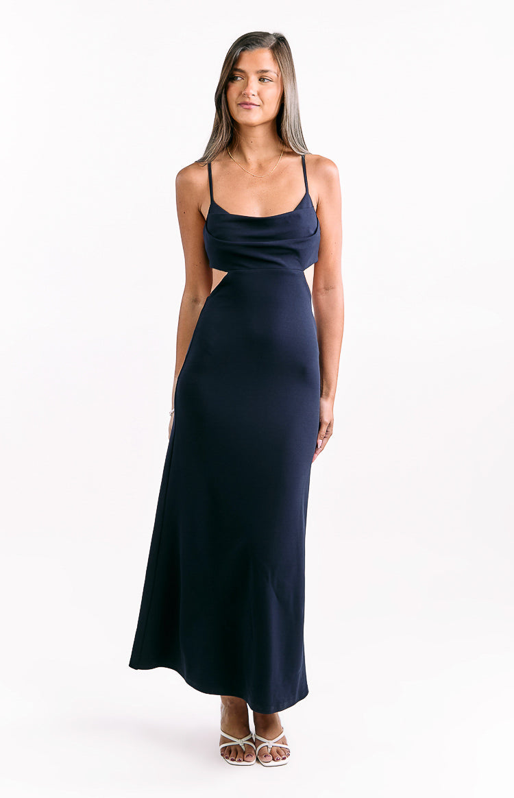Taleah Navy Crepe Formal Maxi Dress Image