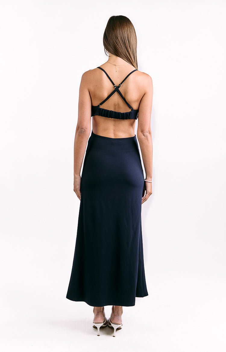 Taleah Navy Crepe Formal Maxi Dress Image
