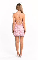 Tamia Pink Sequin Party Mini Dress Image