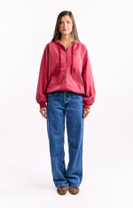 Tate Washed Red Oversized Hooded Jacket Image