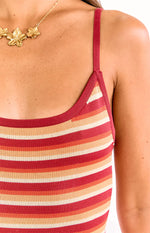Tatum Orange Stripe Knit Playsuit