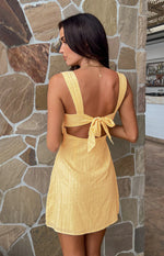 Taylor Yellow Tie Back Mini Dress