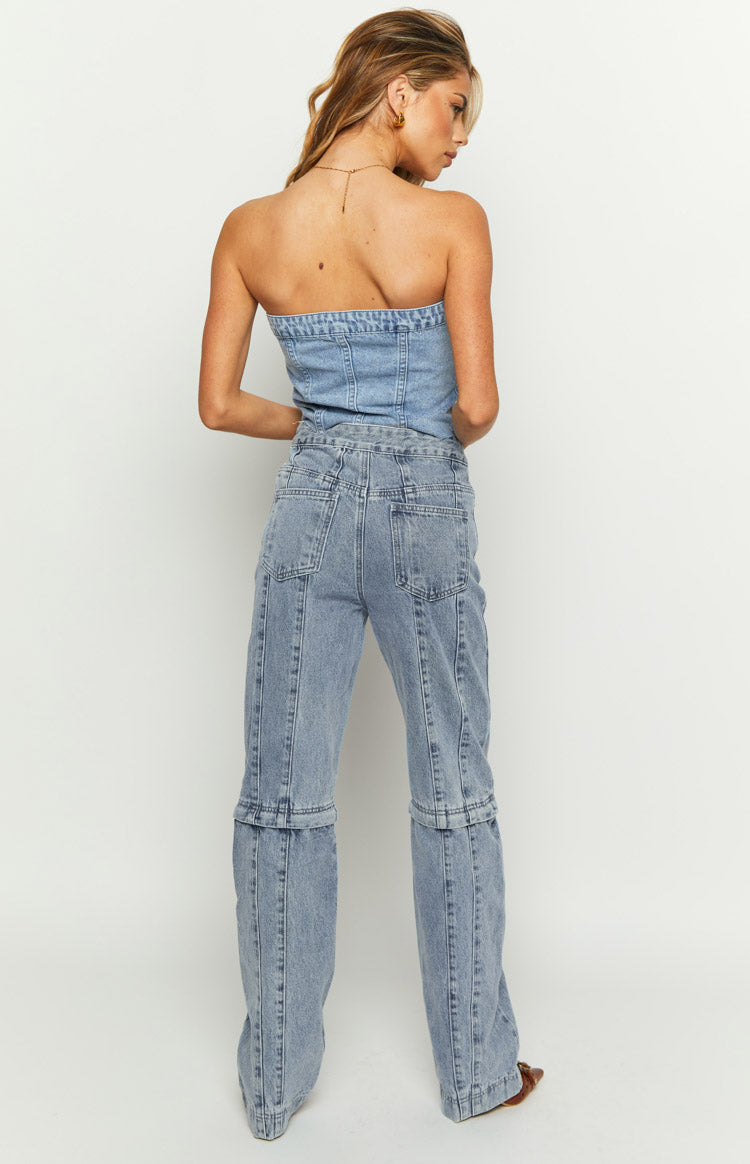 The Phoebe Mid Wash Denim Jeans to Jorts Image